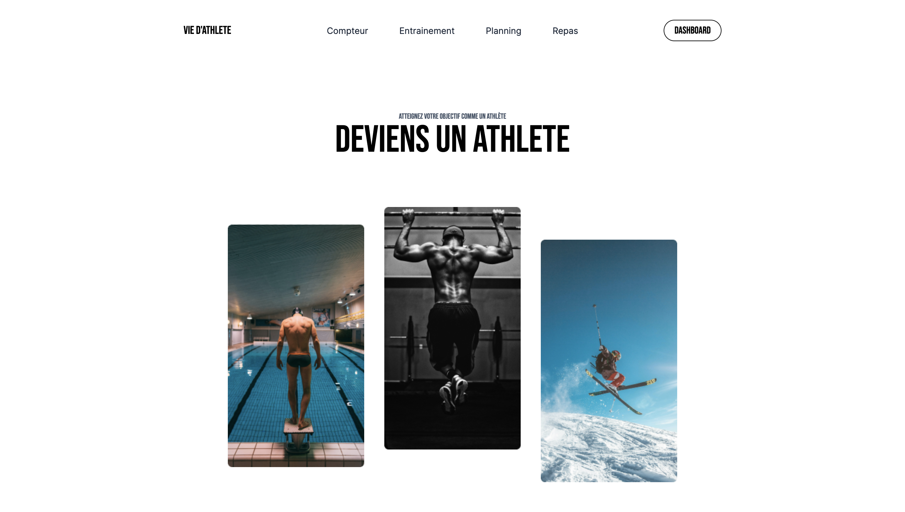 Capture d'écran du site Vie D'athlete